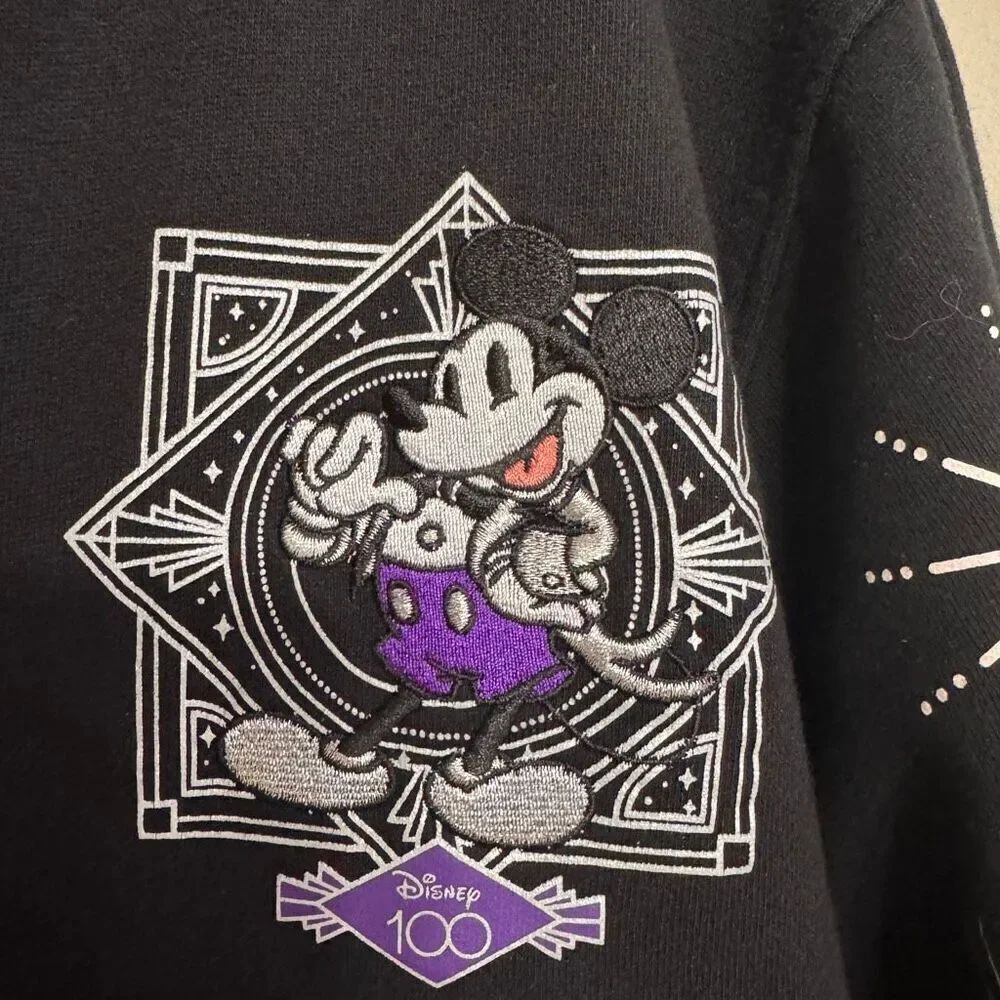 Disneyland 100 Zip Up Hoodie Black size 1X - Picture 3 of 10